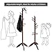 VASAGLE Coat Stand, Solid Wood Coat Rack Free Standing with 11 Hooks, Entryway Hall Tree for Clothes, Hats, Handbags, Rubberwood, Dark Walnut