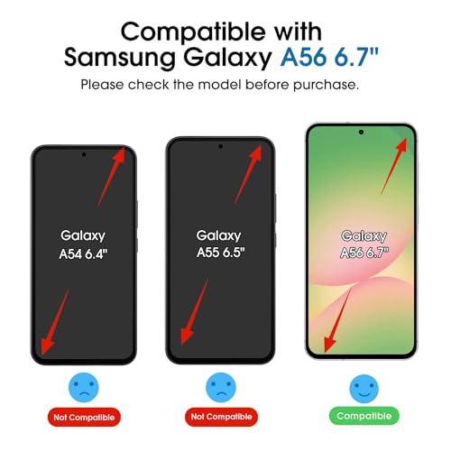 Image of amFilm Auto-Alignment OneTouch for Samsung Galaxy A56 5G 6.7 inch Screen Protector + Camera Lens Protector, Tempered Glass, 30 Seconds Installation, Bubble Free, Case Friendly, Anti-Scratch [2+2 Pack]