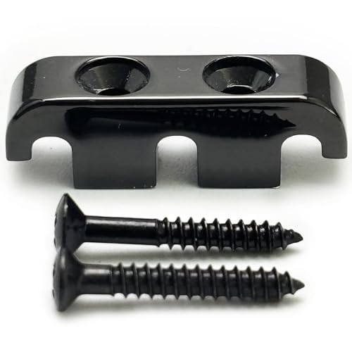 OVSAL - Retenedor de cabeza de bajo eléctrico, retenedor de 3 cuerdas con tornillos de montaje, cadena...