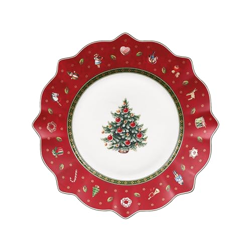 Villeroy & Boch 14-8585-2640 Plato de Desayuno Toy's Delight, para Navidad, 24 cm, Porcelana, Rojo, 24.5x24.5x9.0 cm