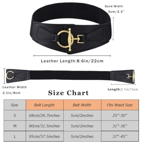 Yalice Women Wide Elastic Belt Stretch Waist Belt for Dresses Thick Leather Belts Cosplay Waistband4