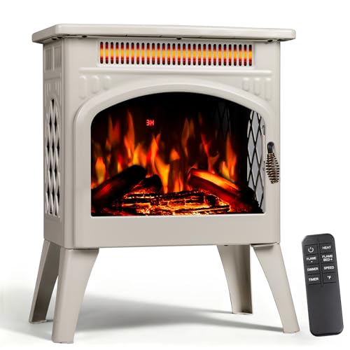 ZAFRO 21" Freestanding Electric Fireplace with Remote, Fireplace Space Heater