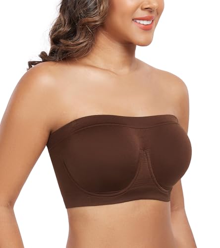 Image of DotVol Women's Underwire Bralette Non Padded Bandeau Tube Top Multiway Bra