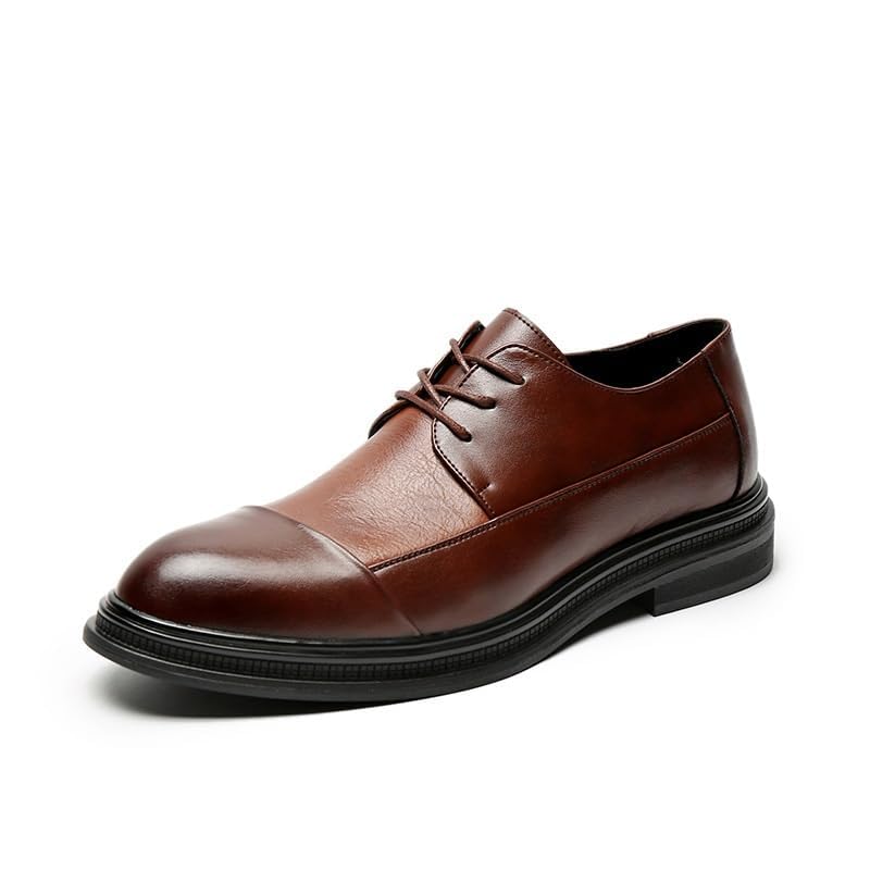Men's Patent Leather Dress Shoes Classic Lace-up Casual Business Formal Oxford for Men