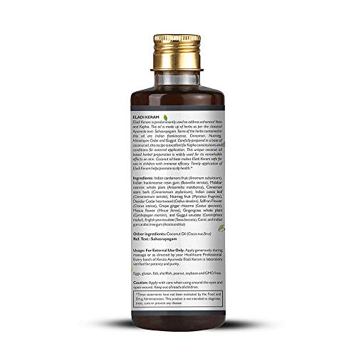 Kerala Ayurveda Eladi Keram | Ayurvedic Massage Oil for Body & Scalp | Daily Skin Nourishing Oil | Skin Rejuvenating Serum - 6.76 Fl Oz - Image 3