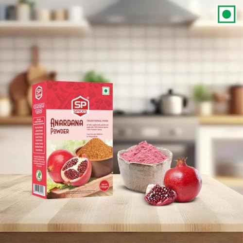 Image of SP SPICES Pure Fresh Anardana Powder Rich in Flavor Aroma Natural Organic Dried Pomegranate Seed Powder Perfect for Preparing Snacks Dishes 1 kg (Pack of 10 * 100gm)