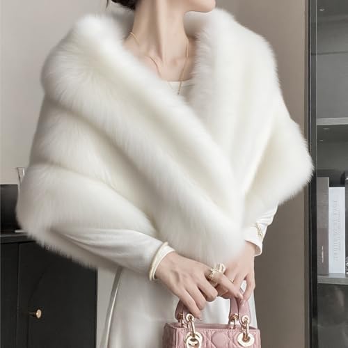 Faux Fur Shawl for Women, Fur Shawl forWinter Weddings Party and Evening Dresses4