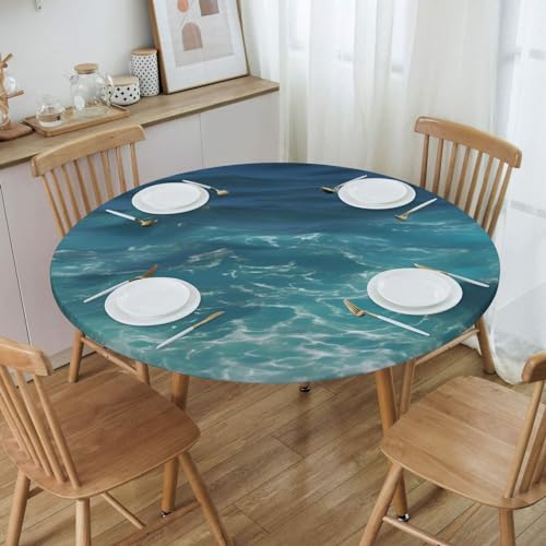 Nappe ronde imperméable avec bord élastique robuste, collection Deep Blue - 6