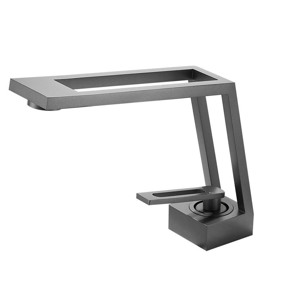Rubinetti per lavabo da Bagno Miscelatori per Acqua Calda e Fredda Rubinetti per Cascata per lavabo Rubinetto in Ottone Massiccio (Grigio Pistola Grigio Chiaro)