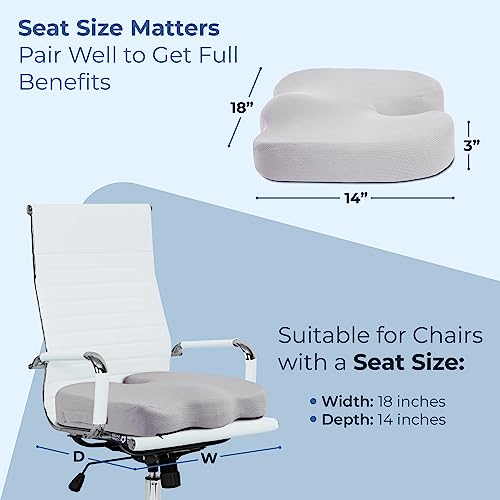 5 Stars United Seat Cushion Pillow For Office Chair - Memory Foam Chair Pad - Tailbone, Sciatica, Lower Back Pain Relief - Lifting Cushion For Car, Wheelchair, School Chair #TOP4