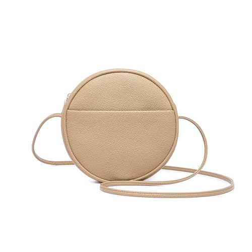 Image of Circle Crossbody Bag for Women NYLON Circle Purse with Zipper Adjustable Knot Shoulder Straps