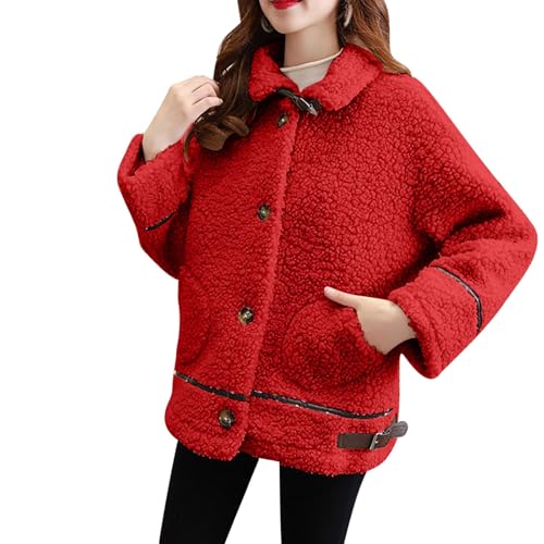 Veste douillette pour femme coupe grandes tailles boutonnée en polaire épaisse