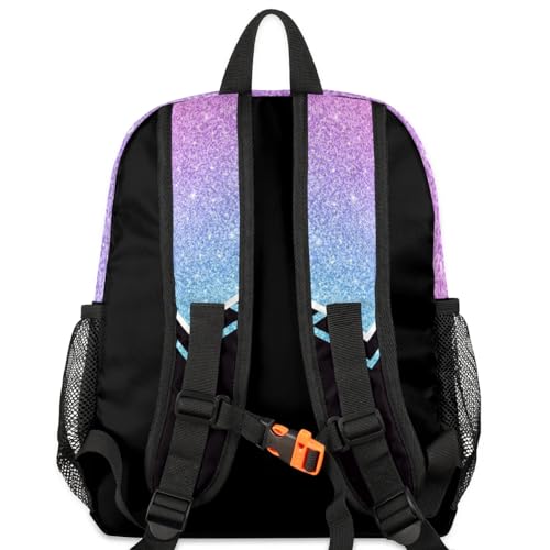 Personalized Kids Cheer Backpack for Girls Boy Cheerleader Preschool Toddler Backpack Nursery Bookbag Lightweight Custom School Bag Purple Glitter4