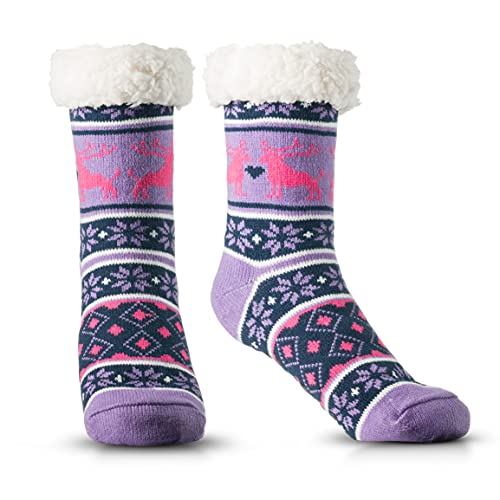 Debra Weitzner Fuzzy Socks for Women Fleece-Lined Sherpa Slipper Socks Christmas Super Soft Warm Fluffy