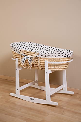 Support à bascule couffin Moïse bois pin blanc pour panier osier - 6