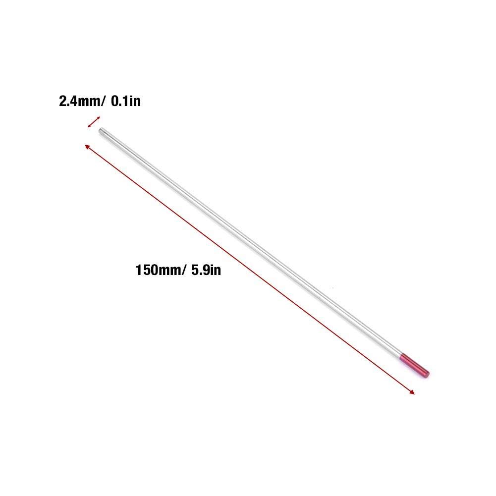 10er Pack Wolfram Elektrode 2,4 Pink, Verbundelektroden Wig Schweißen Wolframelektroden Lila Wolframelektroden 2,4 * 150 mm