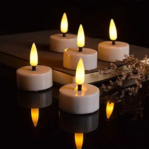 12 Velas de té LED con temporizador y mechas 3D realistas de PChero Cover