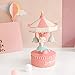 Boîte De Musique Boîte à musique de carrousel classique, conception de poupée de chat et de poisson, lumières DEL, cadeaux de Noël(rose) Cadeau De Boîte De Musique