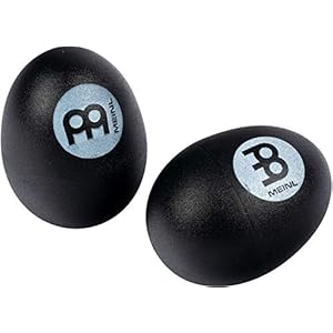 Meinl Percussion Egg Shaker paar – 2 eiershakers met helder, zacht geluid – muziekinstrument – kunststof, zwart (ES2-BK)