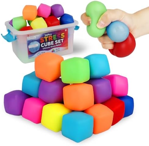 Mini Stress Cubes – Bulk Sensory Fidget Toys Squishy Stress Balls...