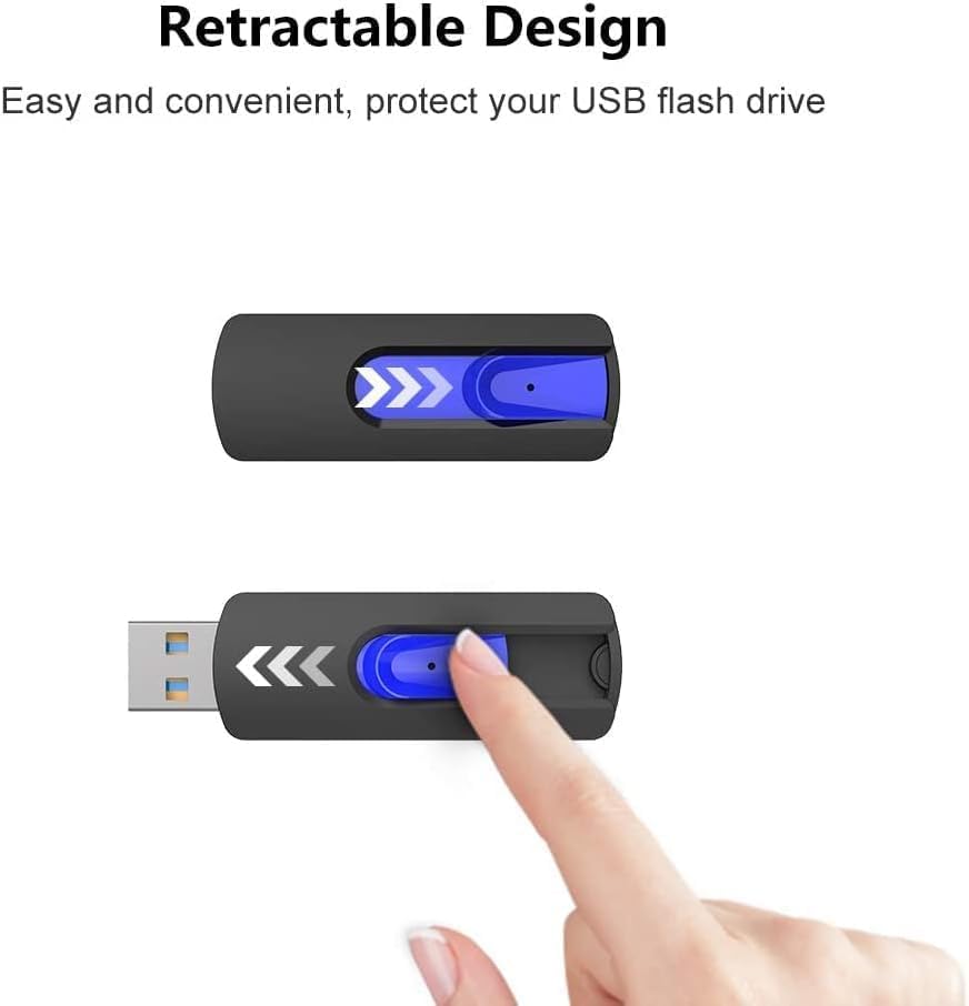 Miniatura 7 de JUANWE Unidad flash de 64 GB, paquete de 10 unidades flash USB Glide Pen Drive de gran capacidad, memoria USB de alta velocidad con orificio de