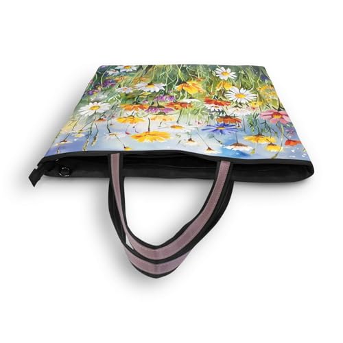 Image of Women Turtle Tote Bag Polyester Handbag Zippered Tote Bag Turtle Tote Purses,Summer Beach Tote Bag