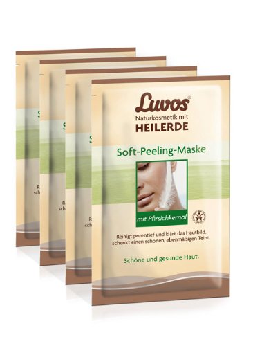 Preisvergleich Produktbild Luvos Soft-Peeling-Maske mit Pfirsichkernöl (4er Pack) - Creme Maske im Sachet (8x7,5ml)