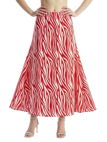 Image of VAGISHA Women's 4-Metre Flared Long Skirt | Skirts for Women Long Length | Long Skirts for Girls | Ethnic & Boho Printed Wear with Elastic Waist | Perfect for Party, Festive & Casual Look