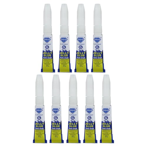 Jelly Glue G Fast-Drying Super Glue All Purpose Clear Adhesive for Plastic Model Toys Metal Glass Ceramic Stone Wood Nylon Phones Cases (3g*9/0.1 oz)