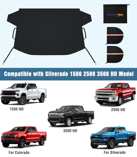 Image of YeewayVeh Truck Windshield Ice Snow Cover for Silverado 1500 2500 3500 HD