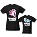 Coppia di T Shirt Donna Bambino Festa della Mamma Mommy Shark And Baby Shark Nere Maschietto Donna M - Bimbo 1-2 Anni