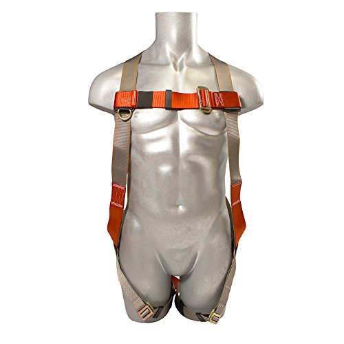 Image of Roof Construction Fall Protection Full Body Industrial Safety Harness Internal Shock Absorbing 6FT Lanyard Kit Size M-XXL