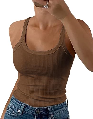 Aottori Damen Sommer Basic Tank Top Aus Baumwolle - Lang, Gerippt, Slim Fit - Perfekt Für Casual & Alltag