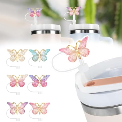 Tapón de silicona para pitillo mariposa morado reutilizable miniatura 5