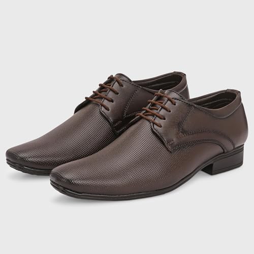 Image of Centrino Formal Shoes for Men | Lightweight Comfortable Office Shoes for Man Stylish | Cushioned Insole Lace-Up Shoes for Men | Durable TPR Sole | Trendy Classic Design Footwear for Men (8119)