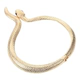 GAROZATION Gargantilla Vintage Serpiente Dorada Exagerada Collar Mujer Moda Resistente para Fiestas y Uso Diario