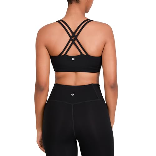 Image of YITTY Active Women's Ultraluxe Strappy Medium Impact Bra, Athleisure, 4-Way-Stretch