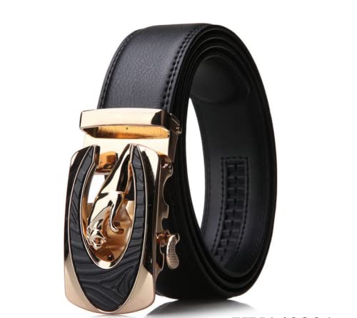 Luxury Men Belts Leopard Black Leather 1.38 inch Width Designer Belts for Men,Used for Mens Dress Casual Adjustable Belt