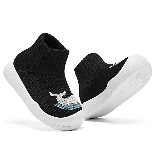Image of Eashi Baby Boy Girl Non-Skid Indoor Infant Walking Shoes Breathable Warm Elastic Sock Shoes with Memory Sole Protect Toes Outdoor Sneakers