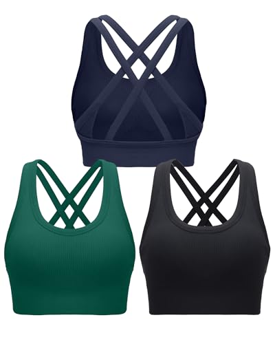 Image of RUNNING GIRL Sports Bra for Women High Support, Criss-Cross Back Padded Strappy Sports Bras Yoga Bra with Removable Cups