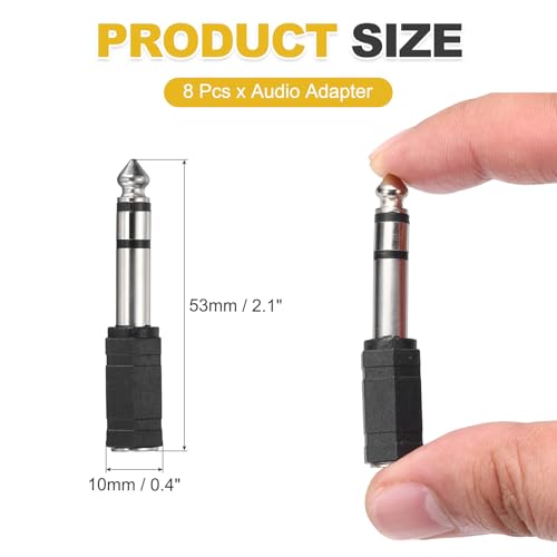 Adaptador Audio TRS 6.35mm Macho a 3.5mm Hembra Stereo 8 Pzas miniatura 2