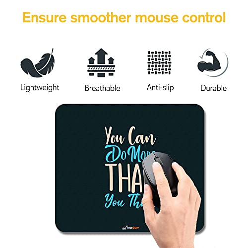 Image of Rectangle Mouse Pad, Anti Slip Rubber You Can Do More Than You Think Mousepads Desktops Gaming Mouse Mat Customized Designed for Home and Office, 8.6 X 7.08 Inches