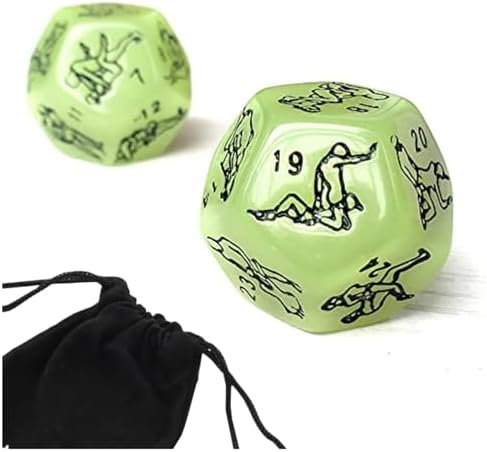 Bright and Dark Polyhedral Dice with Storage Bag