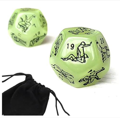 AJOHBM Dados Poliedricos Brillantes y Oscuros con Bolsa de Almacenamiento