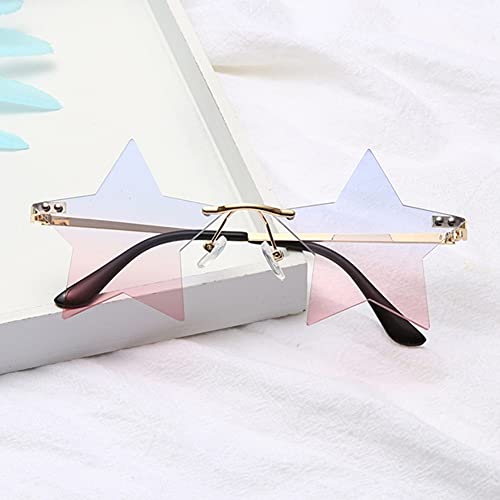 Star Rimless Sunglasses Women/Men Unique Pentagram Party glasses Prom Streetwear2