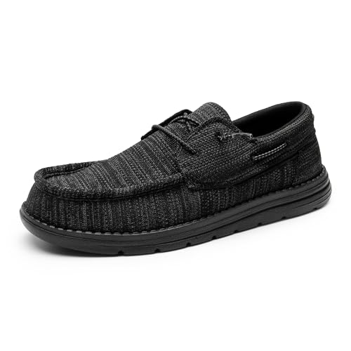 Bruno Marc Men's Slip-on Loafers Casual Boat Shoes 6.5 Carbon Black