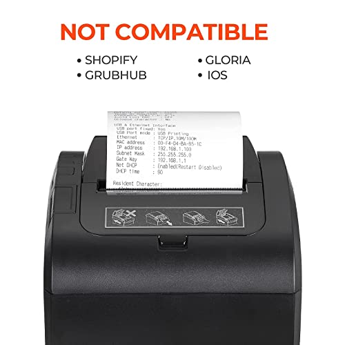 Munbyn Pos Printer, Receipt Printer Usb Ethernet 80Mm Thermal Printer P047, Impresora Térmica, Black Supermarket Pos Kitchen Printer With Auto Cutter Support Cash Drawer Esc/Pos Windows System #TOP7