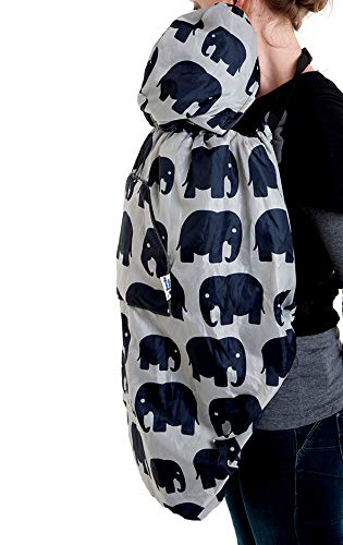 BundleBean - Weerbestendige hoes voor draagdoeken en draagdoeken - fleecevoering - grijs met olifanten - Image 7