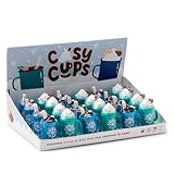 Puckator Cosy Hot Chocolate Lip Balm in Cup Shaped Holder - Lip Care Stick Balms Chapstick Holiday Essentials For Women Family - Lipbalm Moisturiser Exfoliator Cream - Pretty Cute Lip Blam Bam