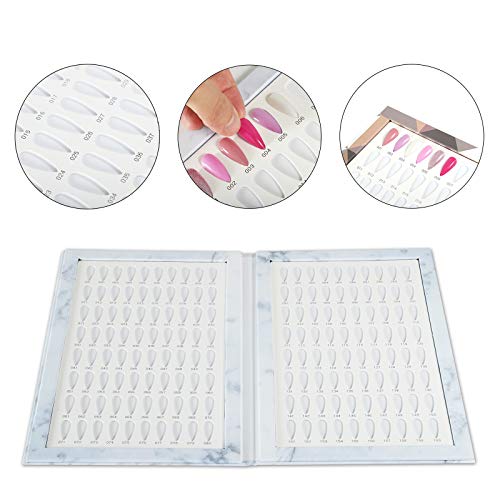 NMKL38 160 Gráfico de Livro de Exibição de Cores de Unhas com 240 Dicas de Unhas Gel Uv Polonês Cart